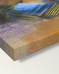 Orpheus by Odilon Redon on stretched canvas, corner close-up: the painting mirror-wrapped round the sides