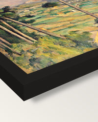Sainte-Victoire and the Viaduct framed print, corner close-up: black moulding, mitred, the print set just below its edge