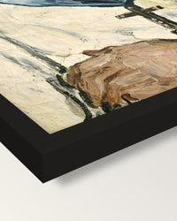 Uncle Dominique as a Monk by Cézanne framed print, corner close-up: black moulding, mitred, the print set just below its edge