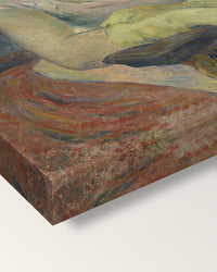 Mette Gauguin by Paul Gauguin on stretched canvas, corner close-up: the painting mirror-wrapped round the sides