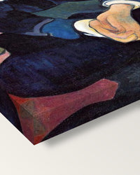 Mr. Loulou by Paul Gauguin on stretched canvas, corner close-up: the painting mirror-wrapped round the sides