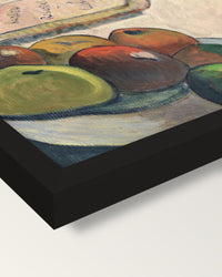 Portrait of Meijer de Haan framed print, corner close-up: black moulding, mitred, the print set just below its edge