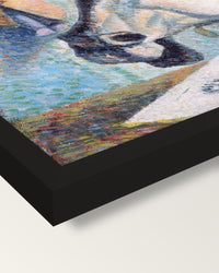 Still Life with Horse’s Head framed print, corner close-up: black moulding, mitred, the print set just below its edge