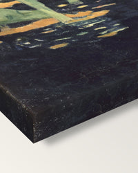 The White Horse by Paul Gauguin on stretched canvas, corner close-up: the painting mirror-wrapped round the sides