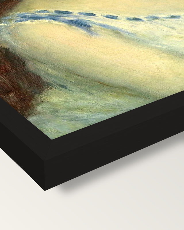 Jacques Bergeret as a Child framed print, corner close-up: black moulding, mitred, the print set just below its edge