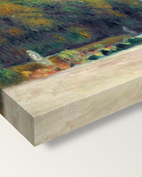 Versailles by Pierre-Auguste Renoir on stretched canvas, corner close-up: the painting mirror-wrapped round the sides