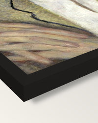 Victor Chocquet by Renoir framed print, corner close-up: black moulding, mitred, the print set just below its edge