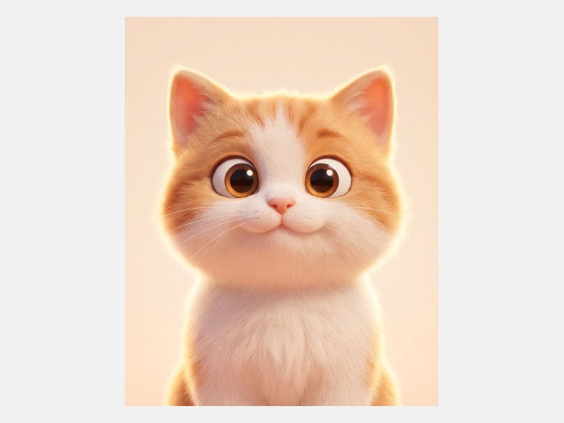The proof: a Custom 3D Cat Portrait made from that photo