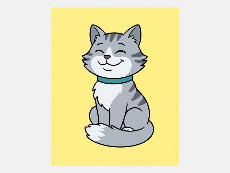 The proof: a Cartoon Cat Portrait made from that photo