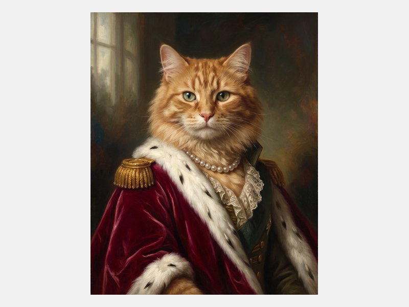 The proof: a Royal Cat Portrait made from that photo