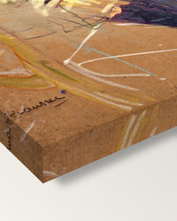 The Englishman by Henri de Toulouse-Lautrec on stretched canvas, corner close-up: the painting mirror-wrapped round the sides