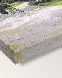 Couple in the Park, Arles by van Gogh on stretched canvas, corner close-up: the painting mirror-wrapped round the sides