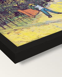 Entrance to the Public Park framed print, corner close-up: black moulding, mitred, the print set just below its edge
