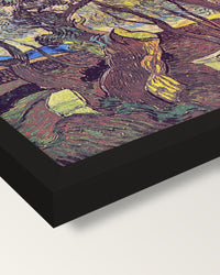 Garden of Saint Paul’s Hospital framed print, corner close-up: black moulding, mitred, the print set just below its edge