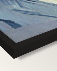 An Old Woman of Arles by van Gogh framed print, corner close-up: black moulding, mitred, the print set just below its edge