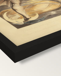 The Great Red Dragon by Blake framed print, corner close-up: black moulding, mitred, the print set just below its edge