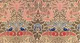 Peacock and Dragon by William Morris: pairs of pink dragons and red-and-blue peacocks among interlacing branches