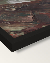 Coast of Maine by Winslow Homer framed print, corner close-up: black moulding, mitred, the print set just below its edge